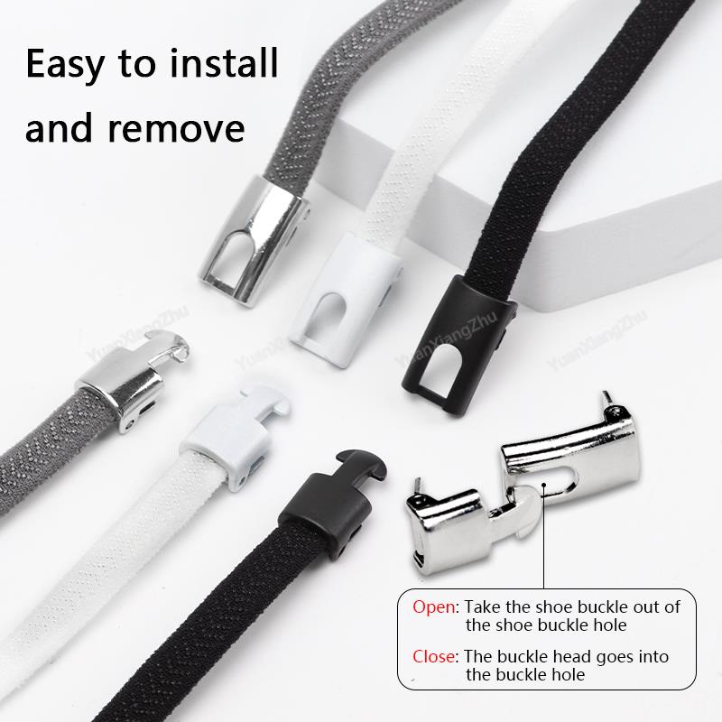 Elastic Laces Sneakers Cross Locks Shoelaces Without Ties Kids Adult 8MM Width No Tie Shoelace Rubber Bands Shoes Accessories