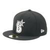 Японский Профессиональный Yokohama DeNA Размер 7 5950 NPB YOKBAY BLK SWHI 25J [New Era] Кепка, Бейсбол, BayStars, 5/8,