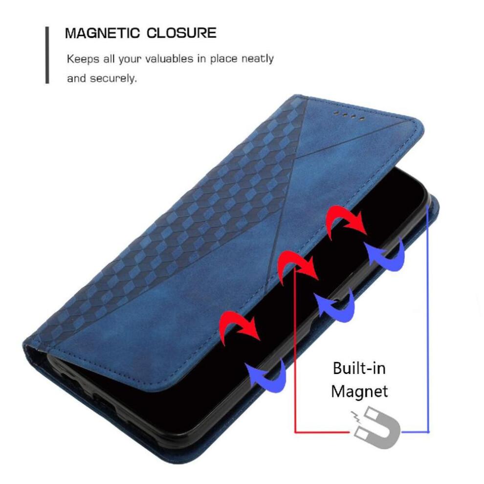 (Blue) Flip Case for iphone 16e Kickstand Pu Leather Card Insertion Wallet