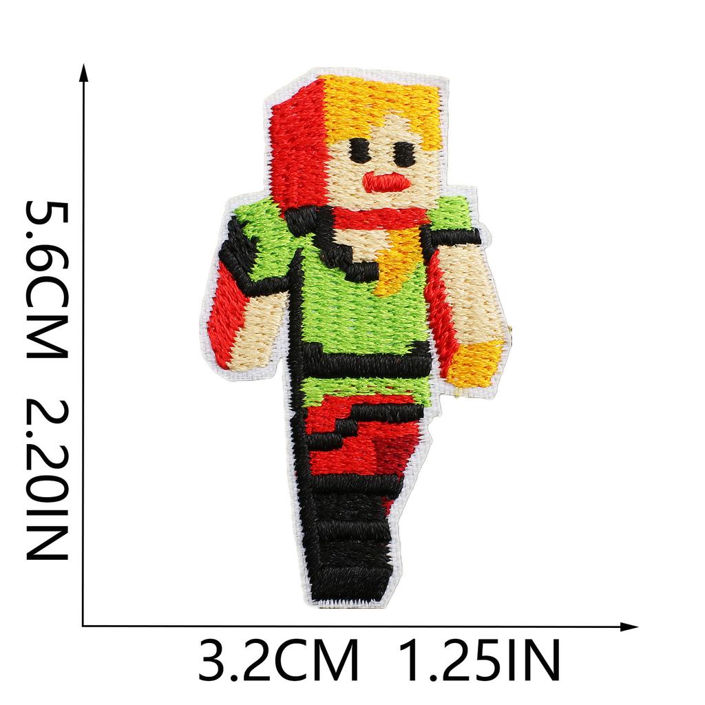 Игровой персонаж Minecraft Вышитая тканевая наклейка Декоративная нашивка для одежды Наклейка Мозаика Marvel Вышитая наклейка Термоперенос