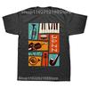 Funny Jazz Snare Piano Music Jazz Band Musician Saxophone Trumpet T Shirts Graphic  Short Sleeve Birthday Gifts T-shirt#Color