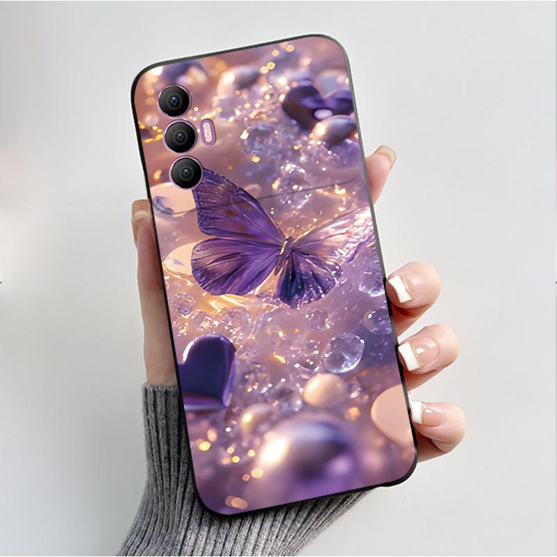 Печатный чехол для телефона Tecno Spark 8 Pro Funda Capa Мягкий силиконовый черный корпус Чехол Милый цветочный мультяшный корпус Coque
