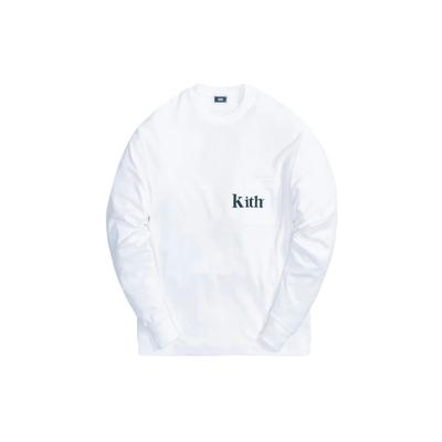 Kith Футболка Quinn с длинными рукавами, белые топы унисекс KH3994-101