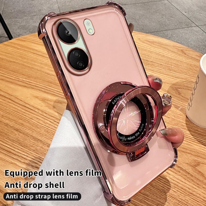 Противоударный магнитный чехол-подставка с подушкой безопасности и объективом для Redmi 13C 12C 12 10 10C 9 9A K50 K60 K70 Pro Redmi Note 13 12 11 10 Pro 9s 13R Xiaomi 14 13 Pro