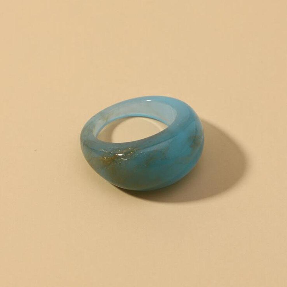 New Trendy Big Round Acrylic Resin Rings for Women Geometric Colorful Finger Ring for Girls Party Korean Fashion Zircon