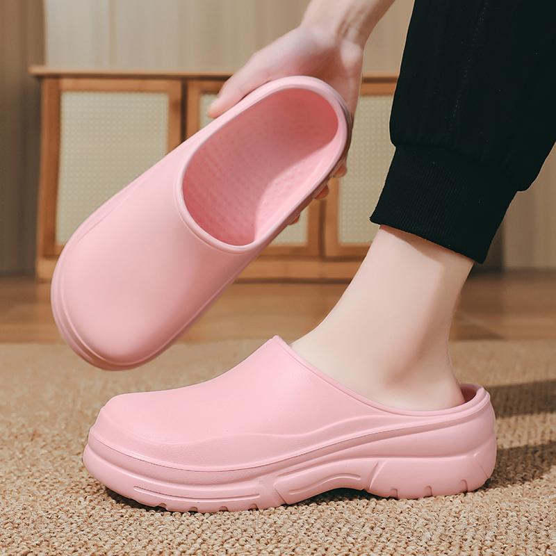 Летние мужские новые тапочки для улицы, противоскользящие, для хайкинга, на платформе, водонепроницаемые, женские, цельнолитые поварские туфли из ЭВА