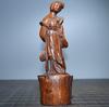Chinese Antique Boxwood Carved Beautiful Woman Statue Sculpture Home Decor Art