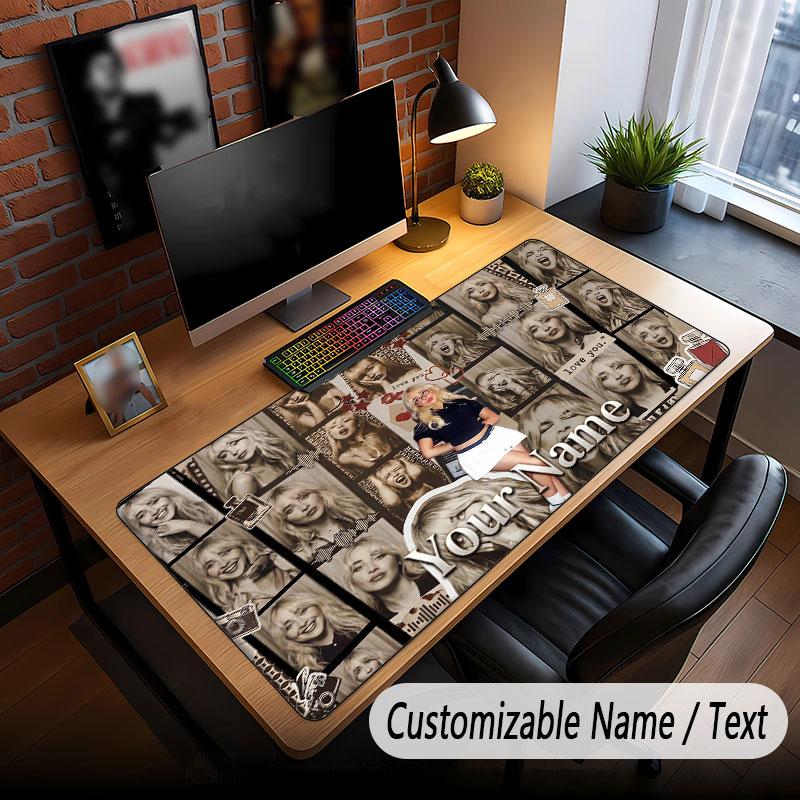 Custom Name Extended Mouse Pad,Sabrina Carpenter Gaming Desk Mat For Home Office Desktop Decor