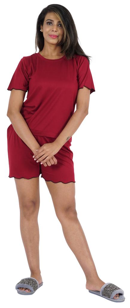 Inkmeso 2 Pcs Sleepwear Sets For Women Short Sleeve T Shirt & Shorts