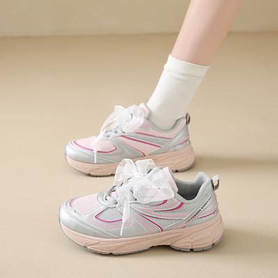 CRLAYDK 2024 женские кроссовки на платформе с массивным каблуком, модные прогулочные, на шнуровке, милые, удобные, для папы, для тренировок, спорта, повседневного тенниса