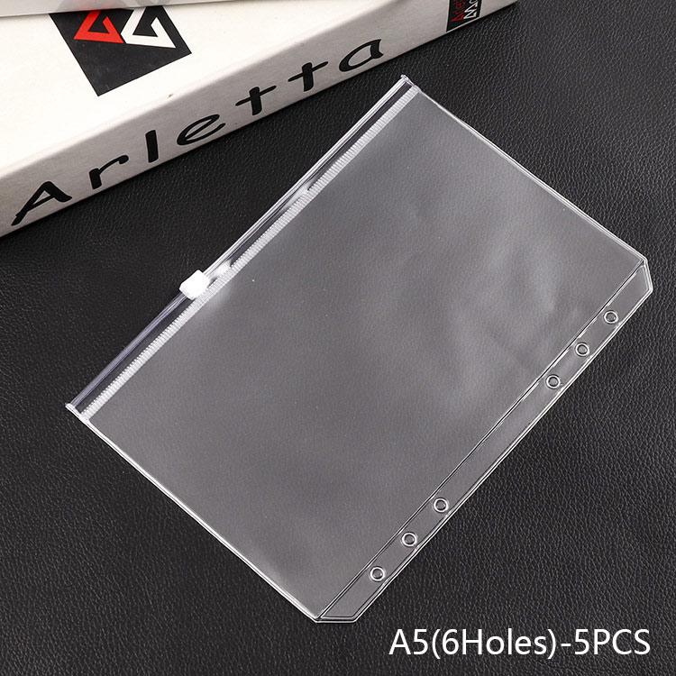 5 шт. Прозрачный пакет на молнии из ПВХ для хранения, антиоксидантный, матовый, формата А5/А6, конверт для наличных, папка для хранения информации, школьные и офисные принадлежности