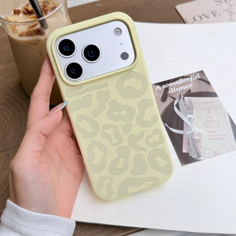 Candy Liquid Silicone Leopard Print Soft Case for iPhone 17 Air 16 17 15 14 13 12 11 Pro Max 17Pro Plus Shockproof Bumper Funda