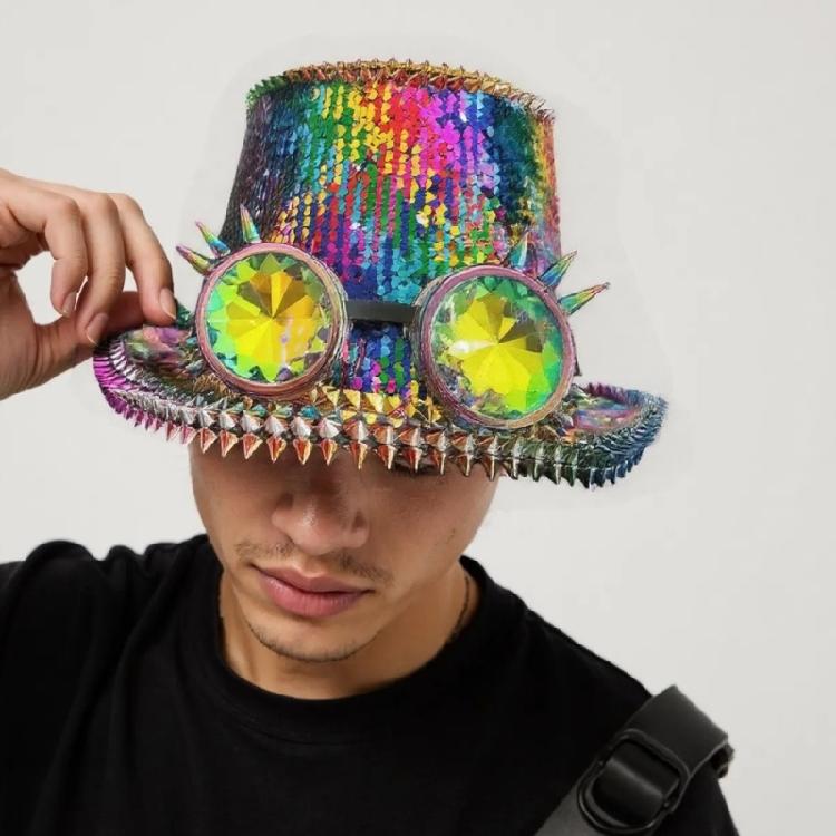 Яркий Топ с Блестками, Колпачки, Очки для Взрослых Сценических Шоу, Морская Шляпа для Фотографии