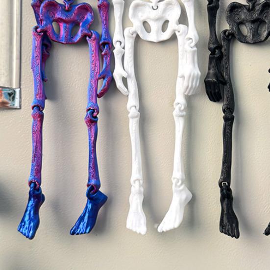 5 шт. 3D-печатный скелет, магнит на холодильник, подвижная фигурка скелета с подвижными суставами, Хэллоуин, готический скелет, магнитное украшение на холодильник