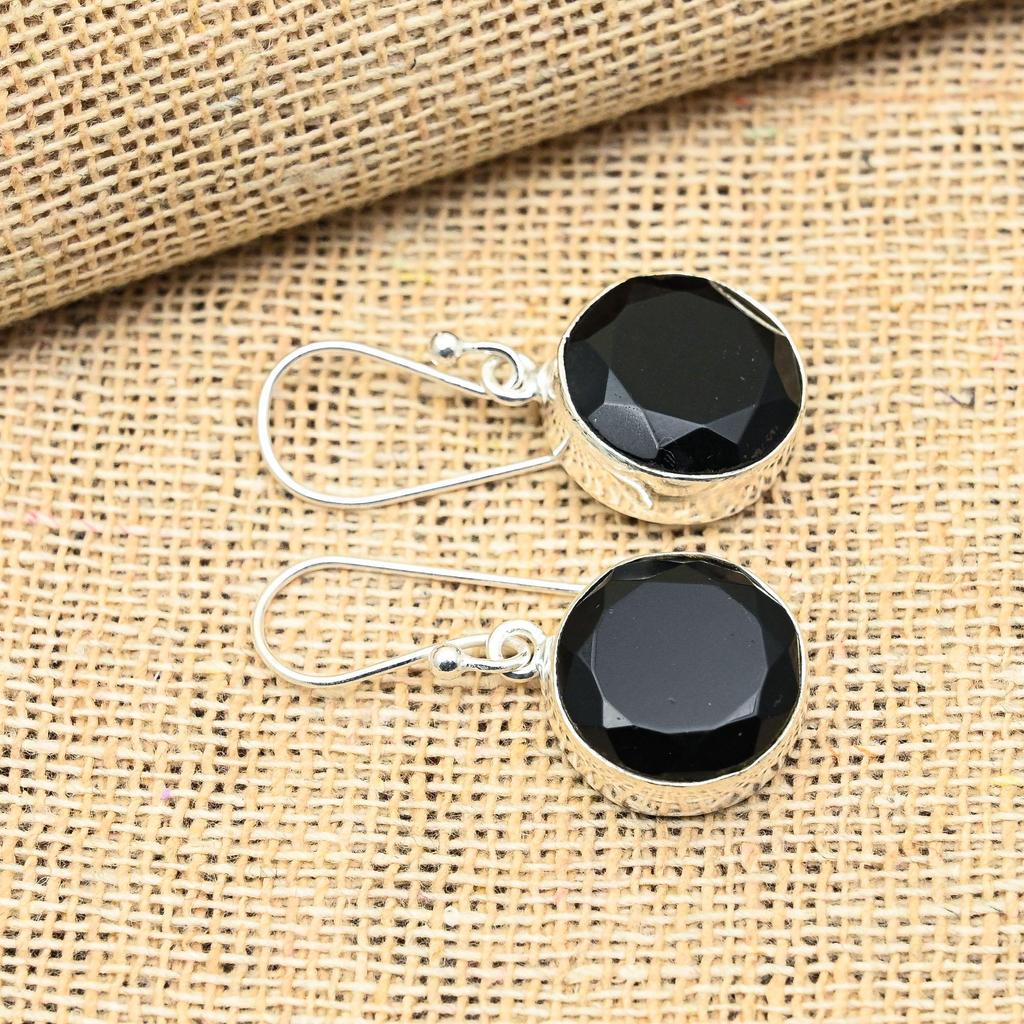 Ювелирные серьги ручной работы из стерлингового серебра 925 пробы с черной шпинелью и драгоценным камнем для нее