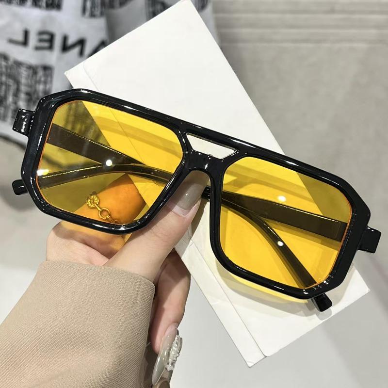 New Vintage Double Bridges Men Square Sunglasses Fashion Mne Ocean Lens Glasses Uv400 Eyewear Women Trending Glasses