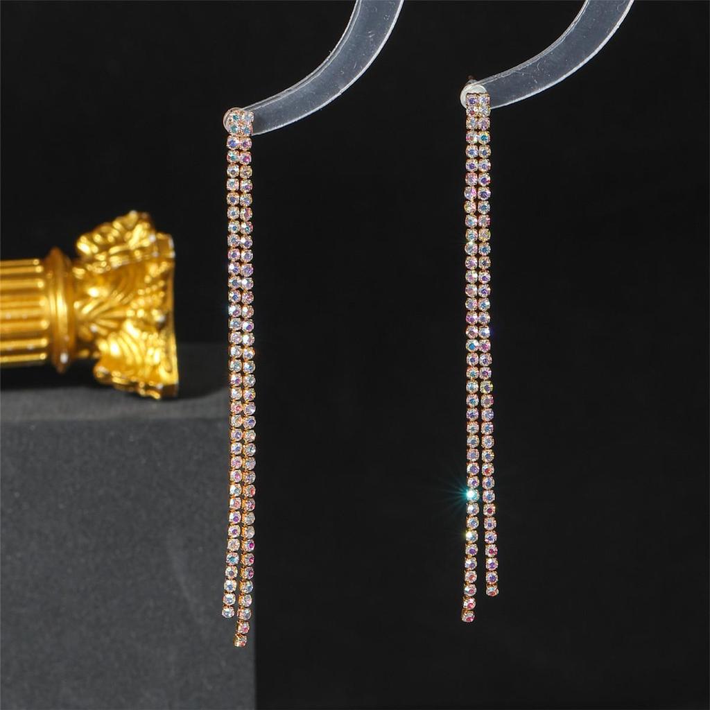 Элегантные трансграничные серьги-кисточки со стразами - Роскошная женская модная бижутерия