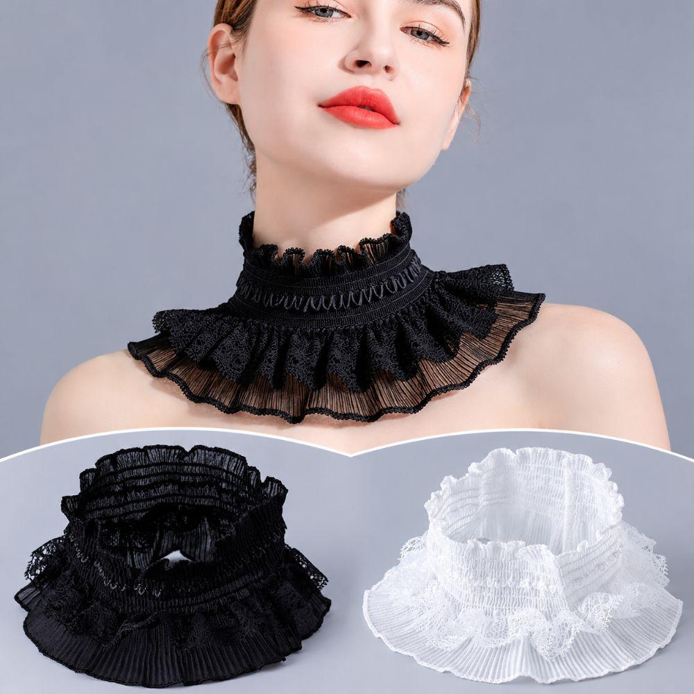 Ruffle Trim Lace Collar Detachable Wrist Cuffs Clothing Accessory Neck Ruffles Sweater Match