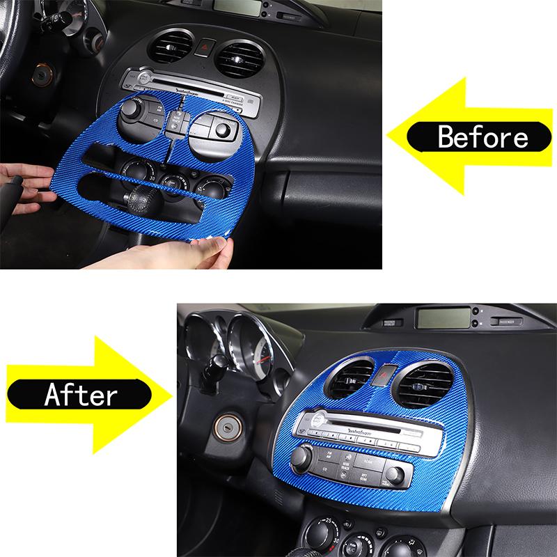 Углеродное волокно автомобиля внутренняя центральная панель управления отделка выход CD кондиционер крышка наклейка для Mitsubishi Eclipse