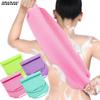High Elasticity Frosted Long Shower Towel Shower Body Brush Bathing Massage Back Body Exfoliating Bathroom Wash Brush Bath Tools