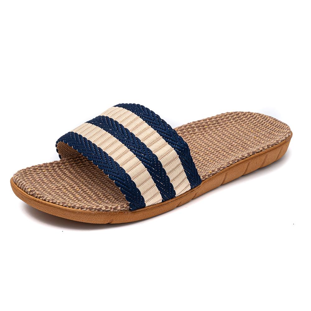 36-45 Mens Slippers For Men EVA Flat Shoes Linen Lightweight Casual Slippers Women For Home