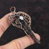 Подвеска Rainbow Moonstone, обернутая медной проволокой, подвеска в виде слона, медная подвеска ручной работы, подвеска из драгоценного камня, подарочная подвеска на помолвку, проволочная подвеска