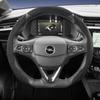 rzmup5 Suitable for Opel Sports Suede Steering Wheel Cover, Split Snap-On Anti-Slip Style, for Models Such as Corsa, Mokka, Astra, Grandland, Combo,