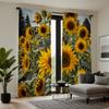 2 шт. HD занавеска с изображением подсолнуха в саду, желтая завязка, цифровая печать, стиль украшения дома, украшение гостиной, спальни, прохождение