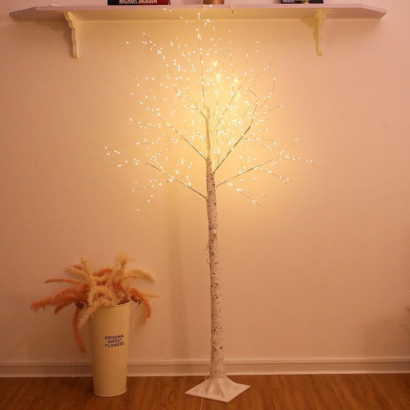 LED Birch Tree Lights: Copper Wire, Multicolor Holiday Decoration for New Year and Christmas