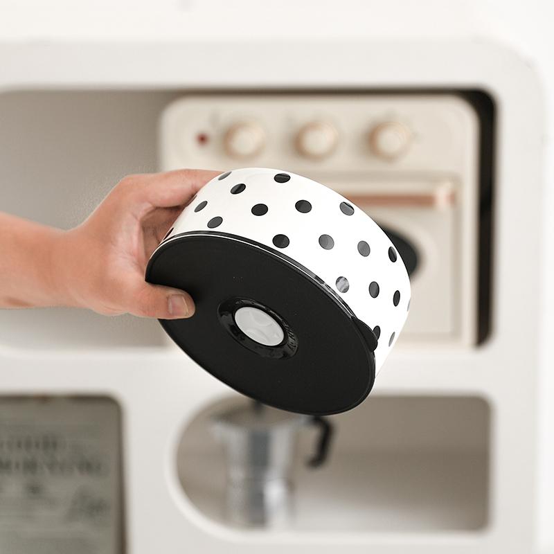 Microwave Oven Special Ceramic Lunch Box Fresh-keeping Box Round Heat-resistant Lunch Box Bowl with Lid Kitchen Rice Sealed Bowl