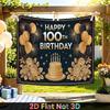 Gold Floral Party Backdrop 1pc - Party Supplies