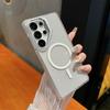 Металлическая подставка для объектива для Magsafe Магнитный чехол для телефона для Samsung Galaxy S26 S25 S22 Ultra S23 FE S24 Plus Блестящий прозрачный чехол
