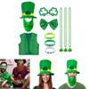 St Patricks Day Men Women Costume Accessories Set, Includes Cups Hat, Bow Ties, Beard, Necklaces for St. Patrick's Day
