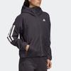 adidas Теплая спортивная куртка с логотипом и буквами, повседневная, с капюшоном, хлопковая, женская, черная, DZ1518