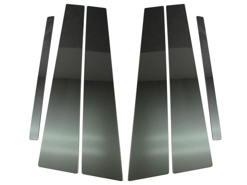 BRIGHTZ Finish Stainless Steel Black Plated Pillar Panels for Skyline V37 No Visors Required Ultra-Mirror (6-Piece Set) (RV37, HV37, HNV37, YV37,
