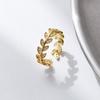 Adjustable Zircon Leaf Rings Stainless Steel Luxury Jewelry for Women Comfort Fit Daily Wear Best Friend Gift Idea