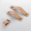 Leather Door Handle Cabinet Drawer Knobs Cupboard PU Leather Pulls Furniture Handles With Screws Furniture Hardware Accessories