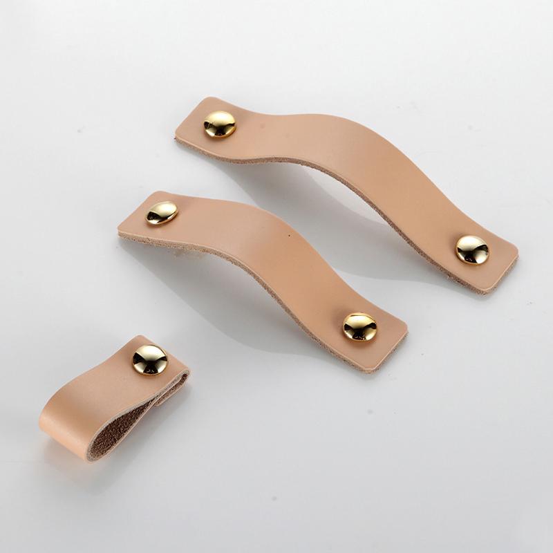 Leather Door Handle Cabinet Drawer Knobs Cupboard PU Leather Pulls Furniture Handles With Screws Furniture Hardware Accessories