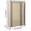 Folding Wardrobe Cream 110 x 45 x 175 cm Fabric