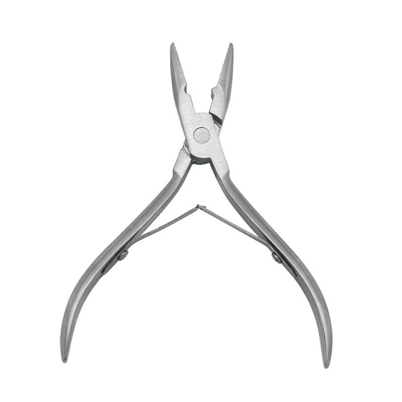 1 шт., 5-дюймовые серебряные зажимы из нержавеющей стали, плоскогубцы для наращивания волос с отверстием, кератиновое кольцо для наращивания волос, инструменты для удаления