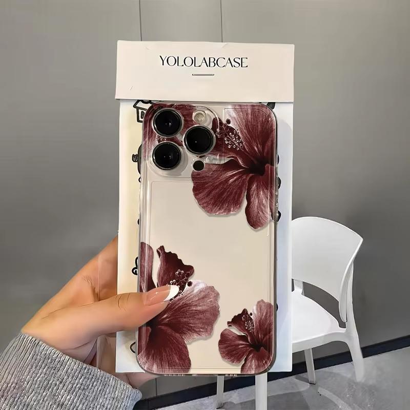 Red Lily Print Clear Phone Case For Xiaomi Mi Poco X6Pro X6 X7 X5 Pro Mi Poco F7 Pro F6 F5 Silicone Cover