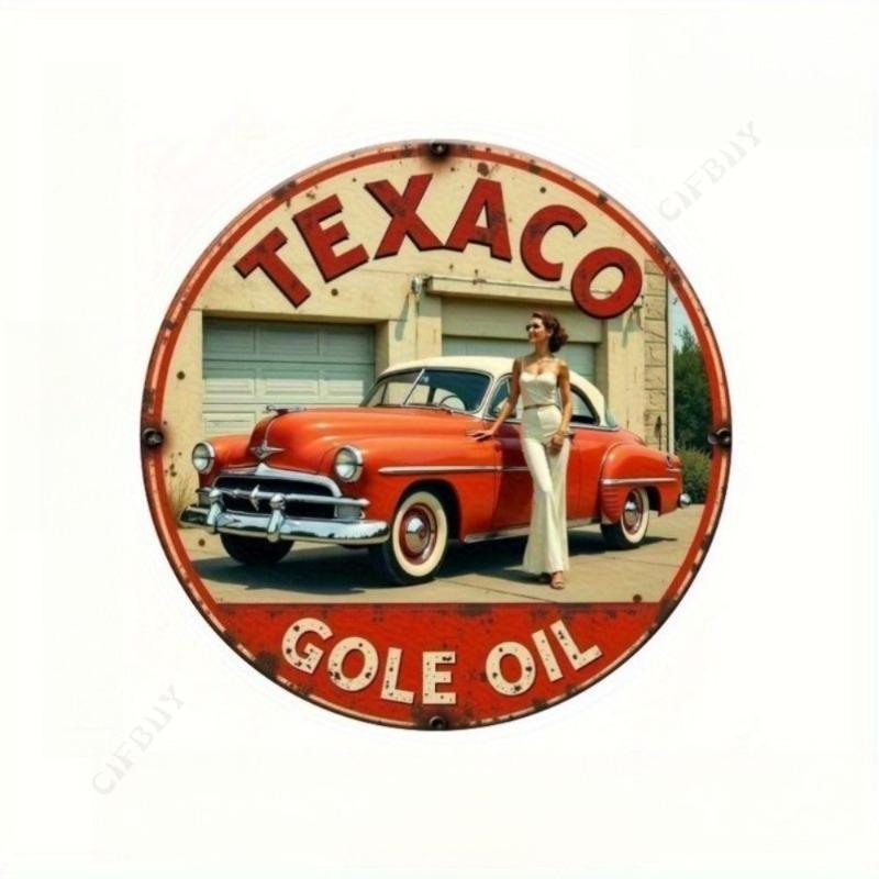 Witch Broom Halloween Sign, Round Aluminum Wall Plaque 20x20cm