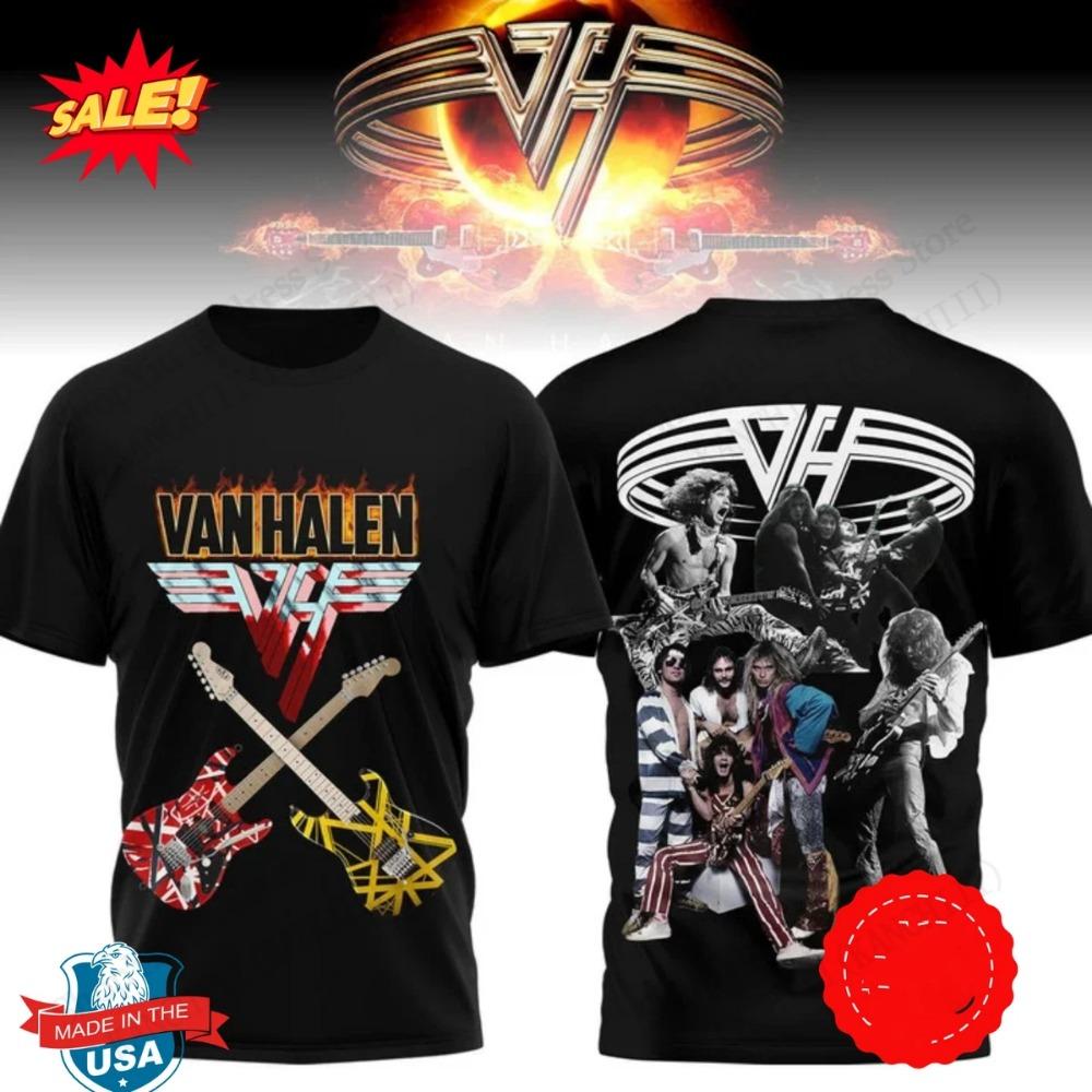 Новая Рок-звезда VAN HALEN Группа 3D Печать Футболка Мужчины Женщины Мода Повседневная Футболка с коротким рукавом Детские Хип-хоп Топы Футболки Мужская Одежда