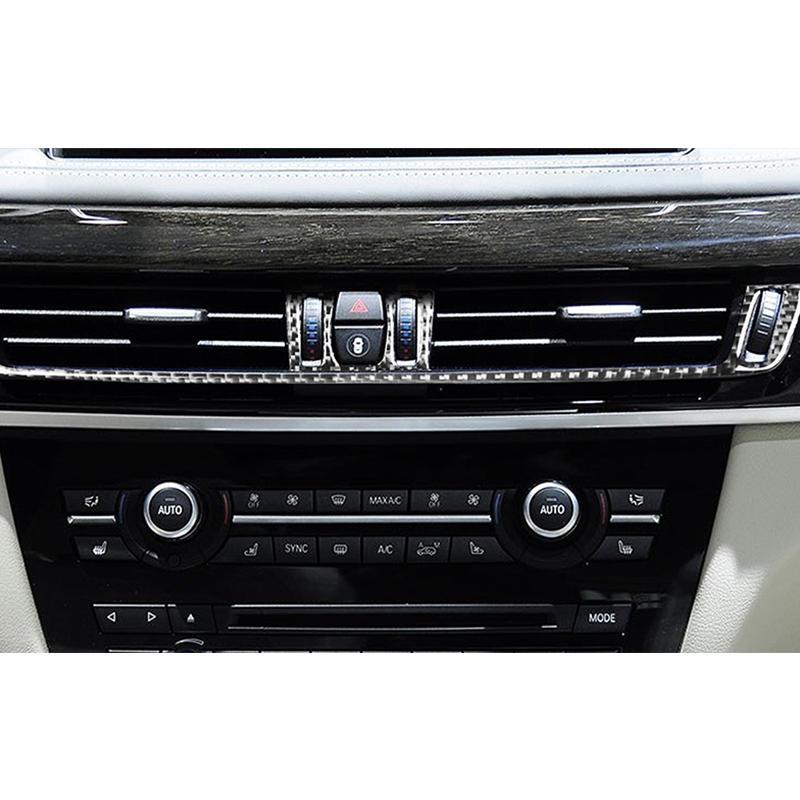 Для BMW X5 X6 F15 F16 14-18 из настоящего углеродного волокна, центральная панель для выпуска воздуха, накладка, аксессуары для салона автомобиля, салон автомобиля
