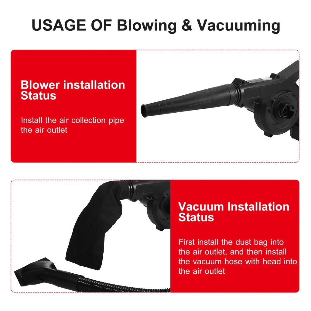 Cordless Leaf Blower 21V 4.0A Lithium 2 In 1 Sweeper and Vacuum Electric Air Blower Computer