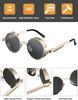 Retro Round Sunglasses Metal Frame Eyewear Set 4PCS Assorted Colors