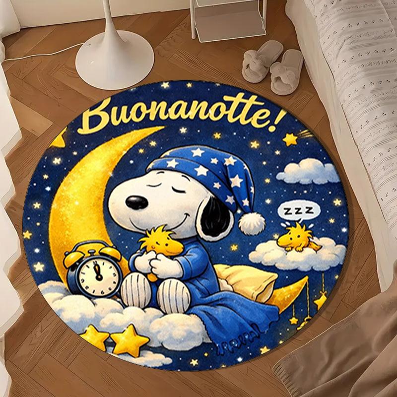 Cute Dog Sweet Dreams Round Rug for Livingroom,Bedroom, Palyroom, Chair Rug, Area rug, Circle Carpet, Large Size Fan Christmas gift