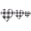 3Pcs Heart Shaped Wood Sign Plaid Wooden Wall Decor Rustic Hanging Plaque for Kitchen Bedroom Bathro