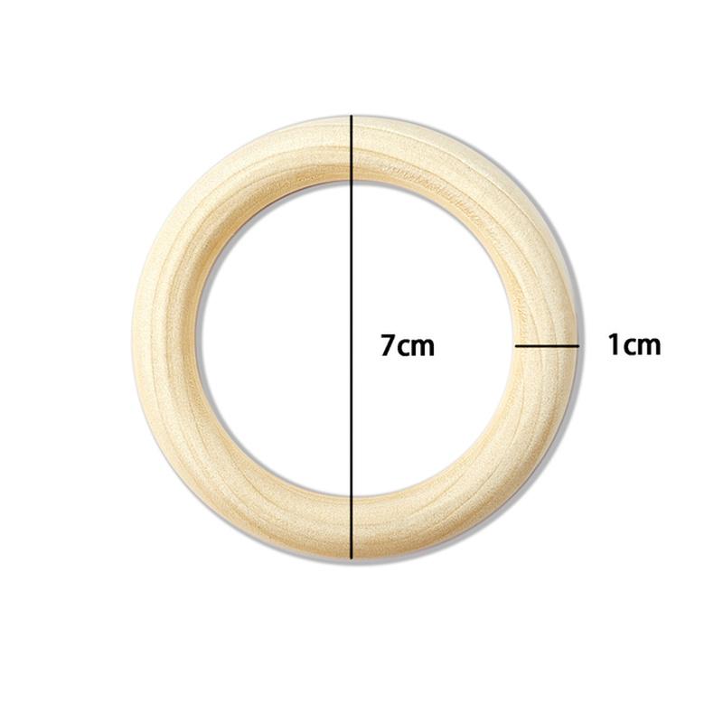10Pcs Unfinished Solid Wooden Rings 40-100MM Natural Wood Rings for Macrame DIY Crafts Wood Hoops Ornaments Connectors Jewelry Making