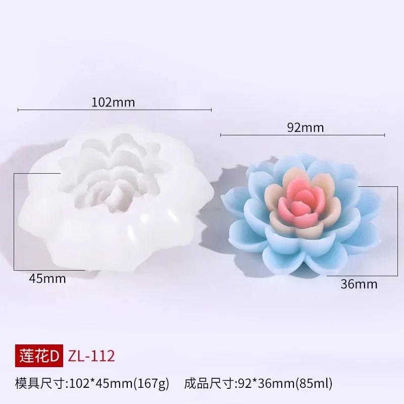 Новая силиконовая форма для свечи в виде большого цветка розы, сделай сам, комбинированный цветок, форма для ароматерапевтической свечи с пионом, форма для смолы в виде розы, гипсовые формы